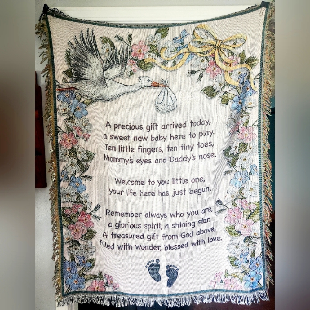 Welcome Baby Tapestry Blanket